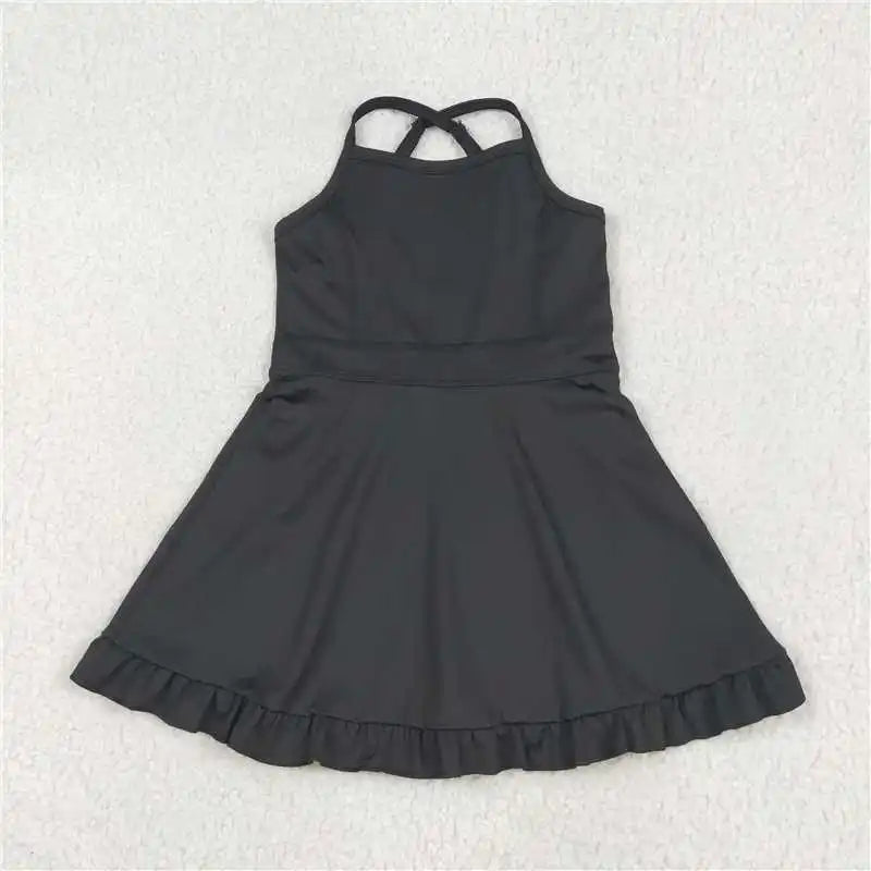 knee-length, cotton-elastane, casual wear for active play – Plush girls' knit dress
