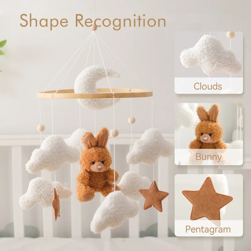 Crib Baby Mobile Wooden Nursery Newborn Sensory Toys