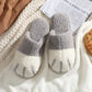 Plush, cozy women's slippers - cat paw design, memory foam insole, indoor winter lounging