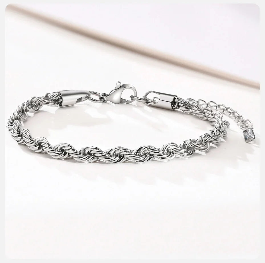 Steel Stainless Rope Chain Bracelet Twisted Singapore