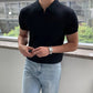 Fast-dry men's golf polo shirt - slim fit short sleeve, polyester, for sports and casual wear