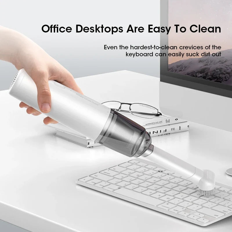 Battery-Powered Hand-Held Car Vacuum Cleaner - Cordless Travel-Friendly Dust Removal for Household Cleaning