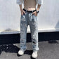 Relaxed Oversized Mens Jeans - Ripped Straight Leg Denim