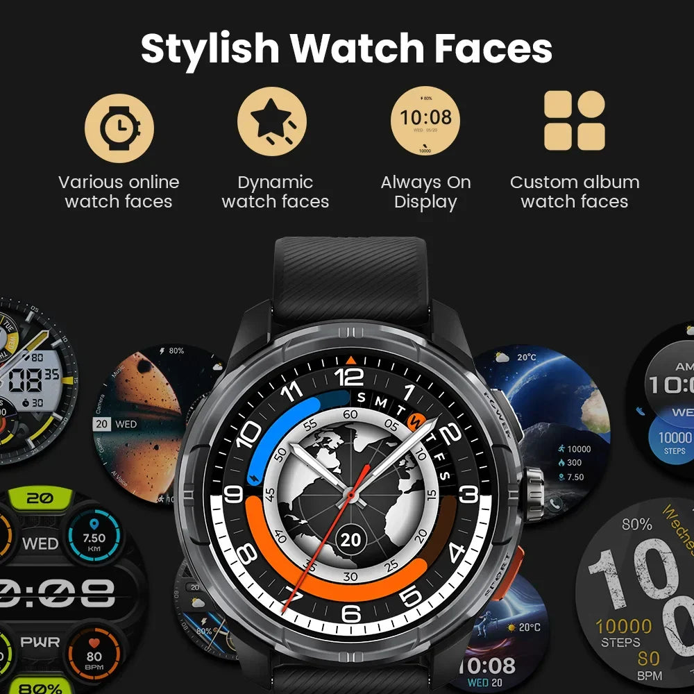 1.6-Inch AMOLED, 5ATM Water-Resistant, Bluetooth Calling, 22-Day Battery, Fall 2025 Gift – Smartwatch With GPS