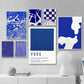 Klein Blue Abstract Canvas Wall Art Vertical Contemporary Print
