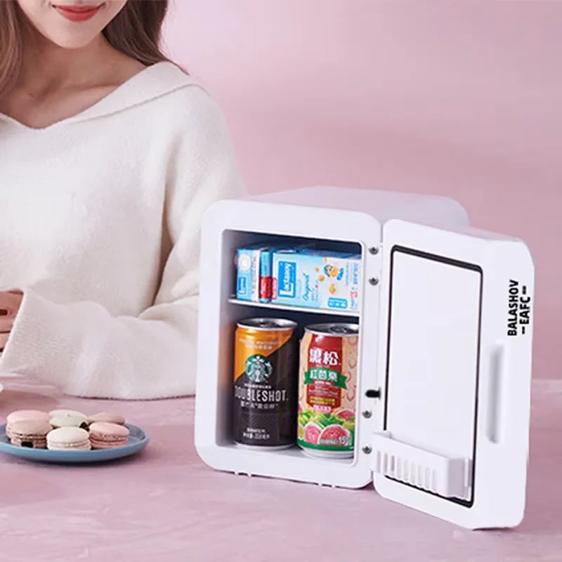 Mini Makeup Fridge 4L With LED Mirror Travel-Friendly Cosmetic Cooler USB Dual Use Household Car Fall 2025 Keeps Skin Fresh