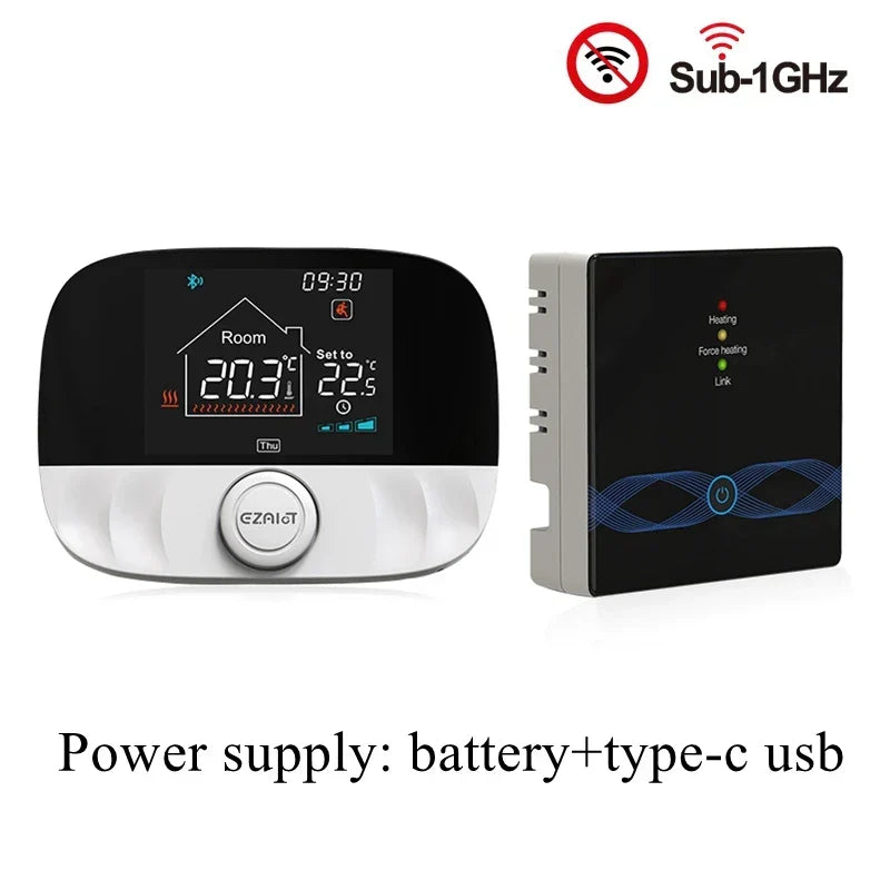 Smart Thermostat Cordless RF433 Floor Heating Control For Gas Boiler Tuya App USB Powered Fall 2025 Energy Saving