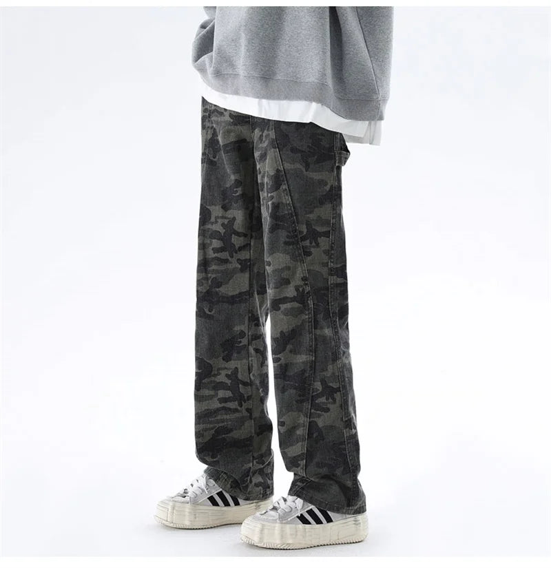 Men’s Oversized Cargo Jeans - Baggy Straight Denim Wear