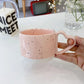 Ceramic Mug 300ml Porcelain Ring Handle Speckled Handmade Contemporary Coffee Cup Fall 2025 Cozy Gift