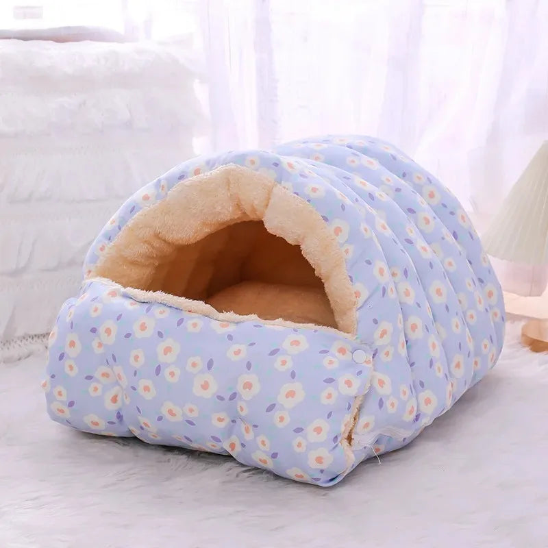 Cat Bed Cocoon Plush Coral Fleece Nest Indoor Winter 2025 Cozy Snuggly Warm Retreat For Cats