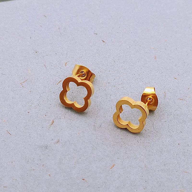 Clover Flower Stainless Steel Bracelet Kit Gold Gift