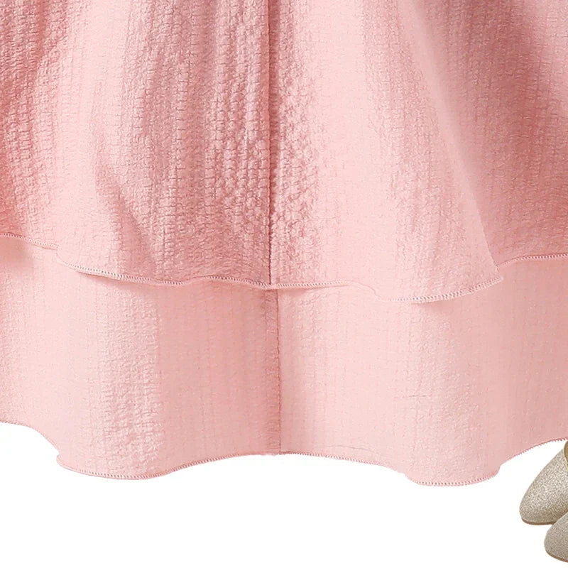 Light Girls' Dress - Tiered Sling Dress, Polyester Elastane, For Birthday Party, Pageant, Communion