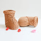 Vase Rattan Boot Shaped Imitation Woven Tabletop Christmas Decor Holiday 2025 Cute Centerpiece Gift