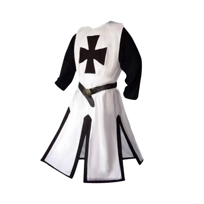 Knights Templar Crusader Cosplay Costume - Authentic Tunic & Cape Kit for Halloween