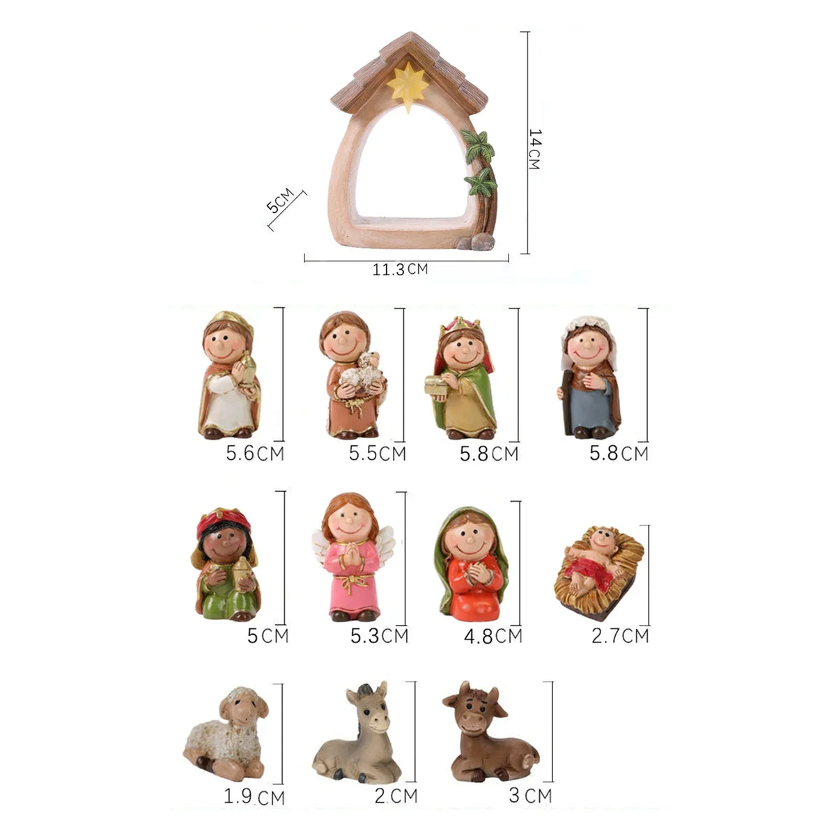 Figurines Nativity 12-Piece Lighted Holy Family Scene For Christmas Tabletop Decor 2025 Trend