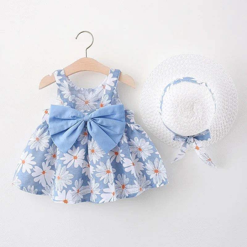 floral a-line, flowy cotton-polyester, for summer beach party – Plush baby girl dress