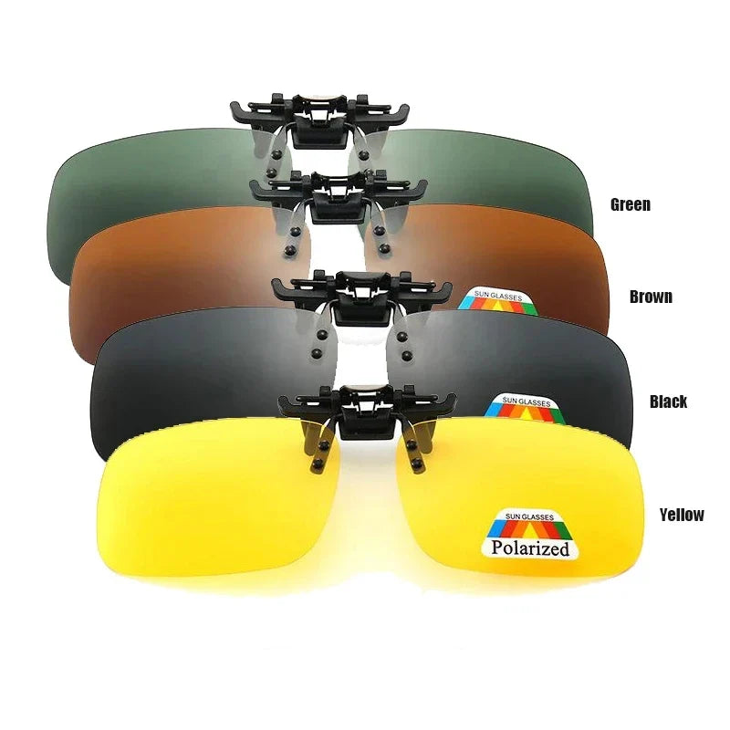 Clip Polarized On Sunglasses - UV 380 Driving Fishing Glasses Color Lenses