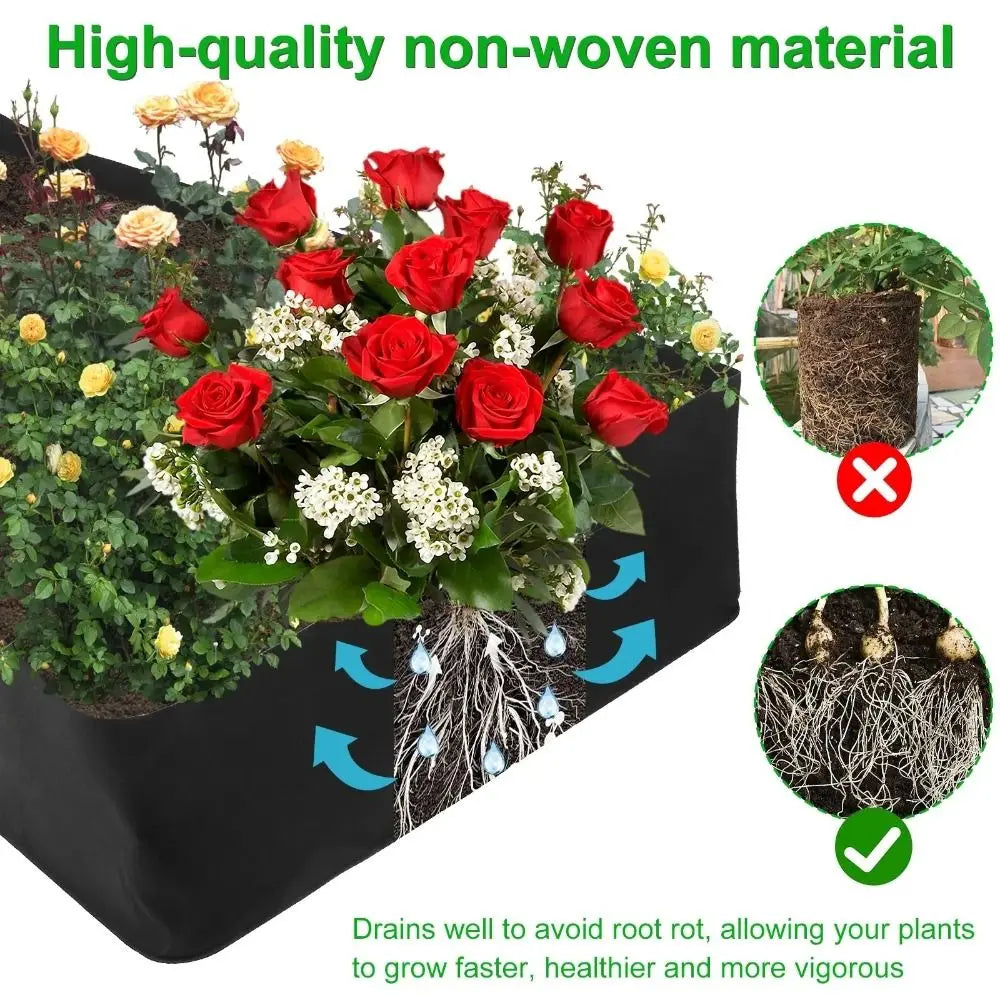 Planting Garden Bag - Rectangular Felt Grow Bags for Vegetables, Tomatoes, and Herbs