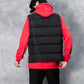 Slim Warm Men’s Puffer Vest - Stand Collar, Polyester, Casual