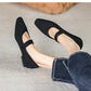 Women Stretchy Mary Jane Flats - Ribbed Knit For Spring