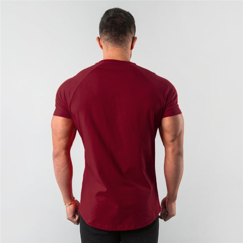 short sleeve, cotton blend, for workout & casual wear – Breathable slim fit men's gym t-shirt