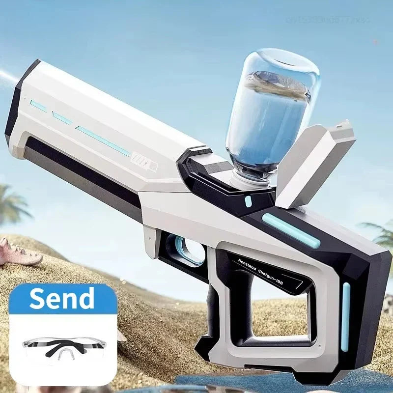 Water Blaster Cordless Dual Motor-Driven Water Gun Large Capacity 8m Range Burst Mode Summer 2025 Beach Kids Toy