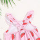 Halter-Neck Watermelon-Print, Polyester, For Summer Beach Days – Plush Sturdy Baby Girls’ Swimsuit