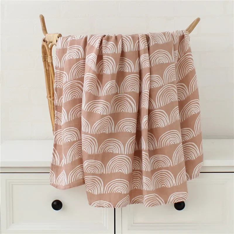 Muslin Bamboo Swaddle Blanket 120x120 Cm Floral Newborn Bedding Fall 2025 Breathable Eco Friendly Baby Gift