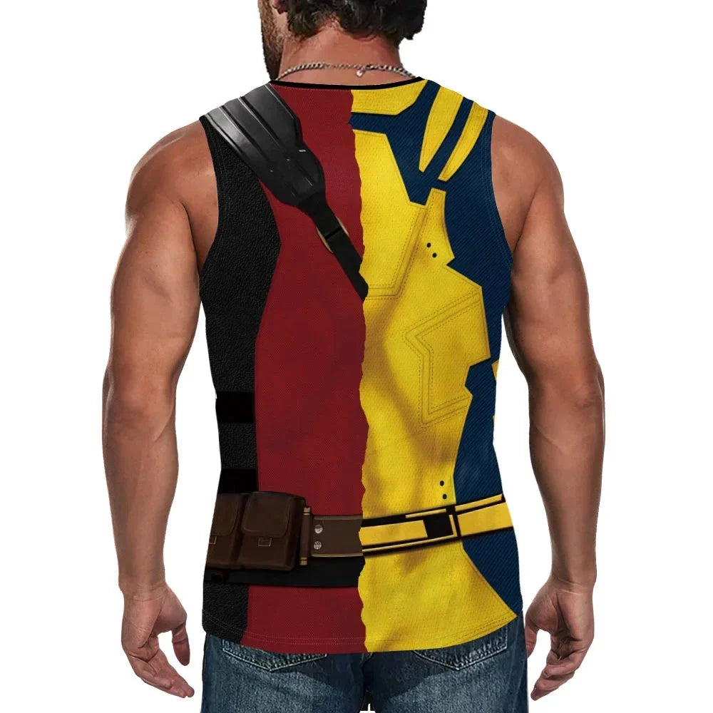 Deadpool & Wolverine Inspired Superhero Compression Tank Top - Great for Cosplay