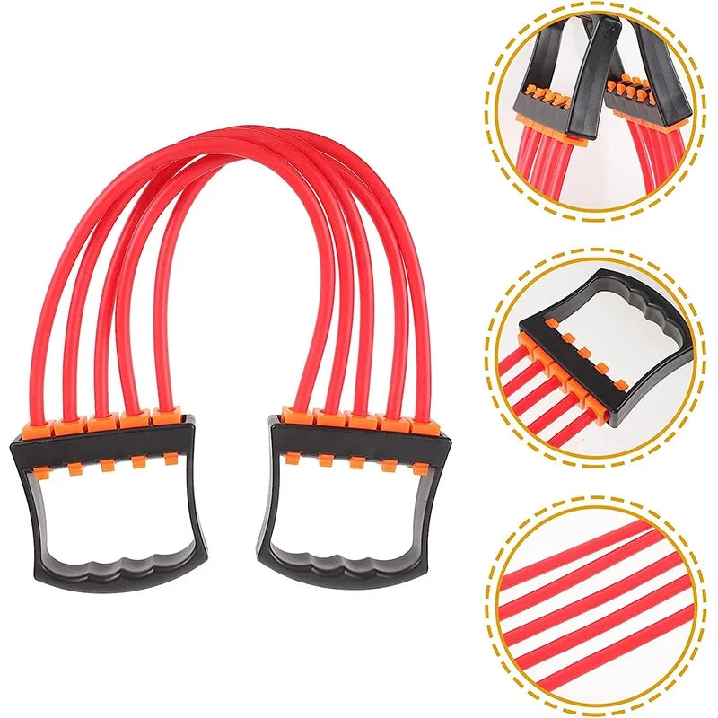 Rubber Tube Chest Expander Fitness Equipment - Flexible Resistance for Arm & Pectoral Training