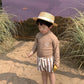 Fast-dry baby boys' swimwear set - long-sleeve top and shorts, polyester, for swimming