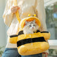 Cute Pet Carrier Bag - Plush Warm Carrier for Cats, Autumn & Winter Outings, Cozy Bee House Toy, Pet Clothes