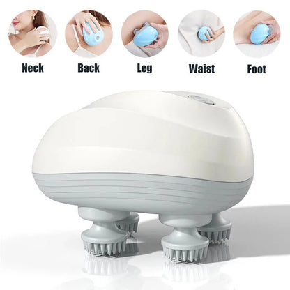 Motor-Driven Head Massager USB Battery-Powered Scalp Massager Holiday Gift 2026 Deep Tissue Kneading for Neck Back Shoulders
