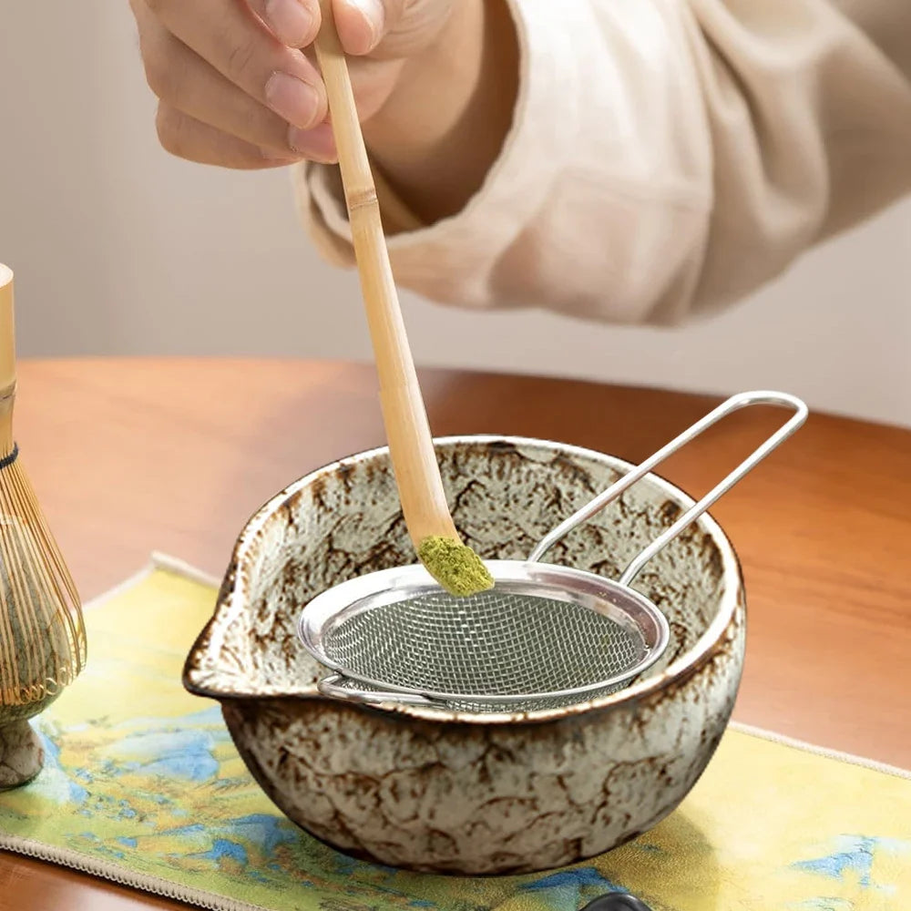 Matcha Tea Kit Ceramic Bowls With Bamboo Whisk 6 Piece