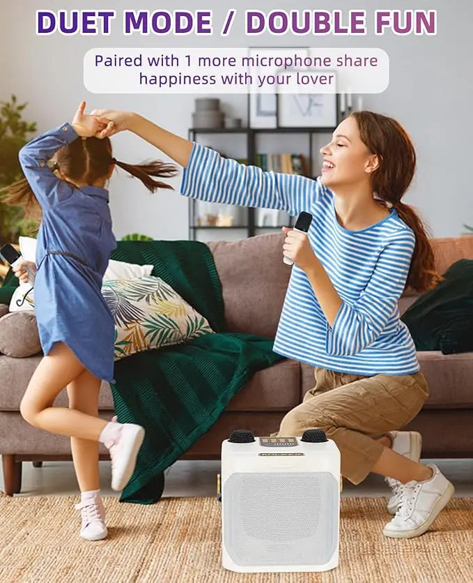Karaoke Bluetooth Speaker Travel-Friendly 360 Stereo Water-Resistant System With 2 Microphones Fall 2025 Trend Great For Parties