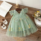 classic knee-length floral mesh overlay, mesh, for wedding – Light girls' dress