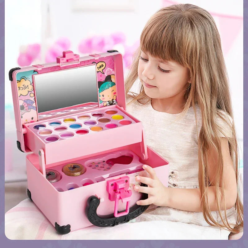 Kids2025 Edition Makeup Kit Fun Princess Style Pretend Play Cosmetic Kit With Safe Non Toxic Colors Gift Idea