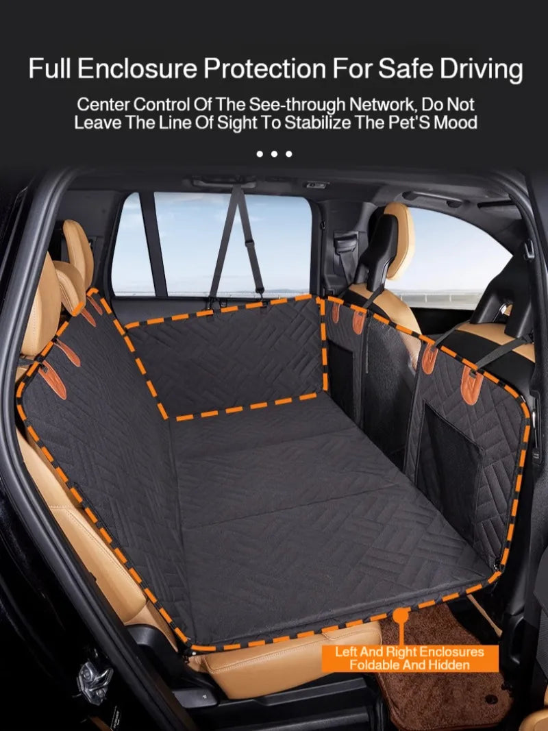 Water-Resistant Pet Car Seat Cover - Anti-Slip Scratch-Proof Hammock Back Seat Protector for Dogs