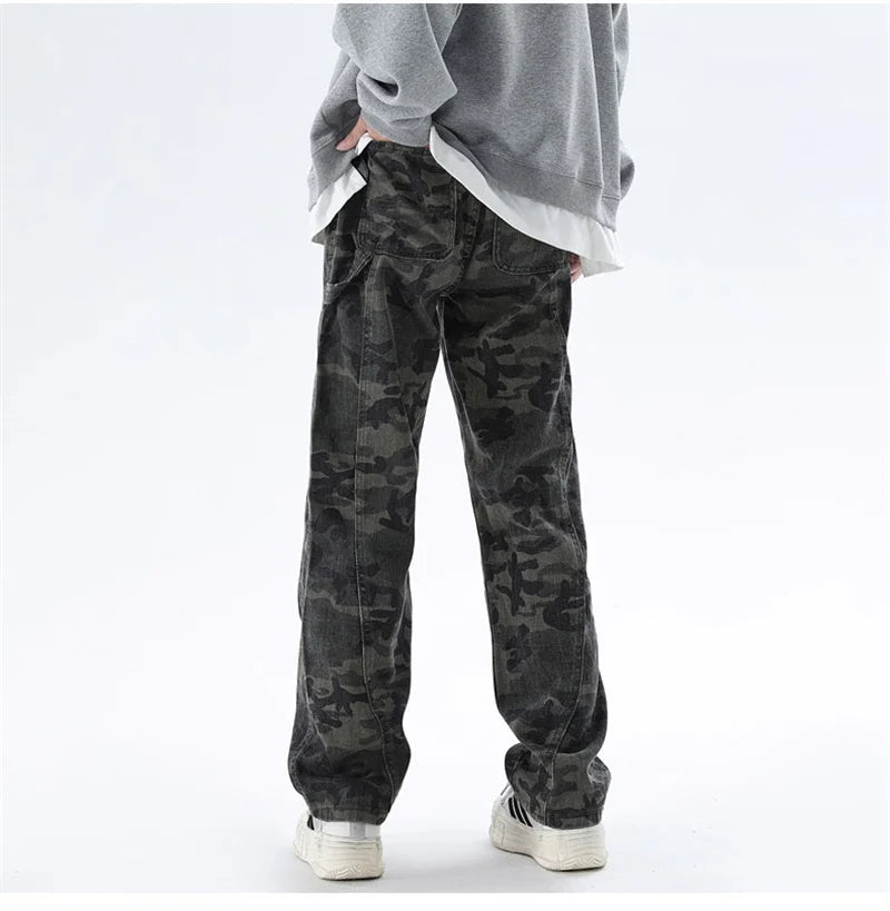 Men’s Oversized Cargo Jeans - Baggy Straight Denim Wear