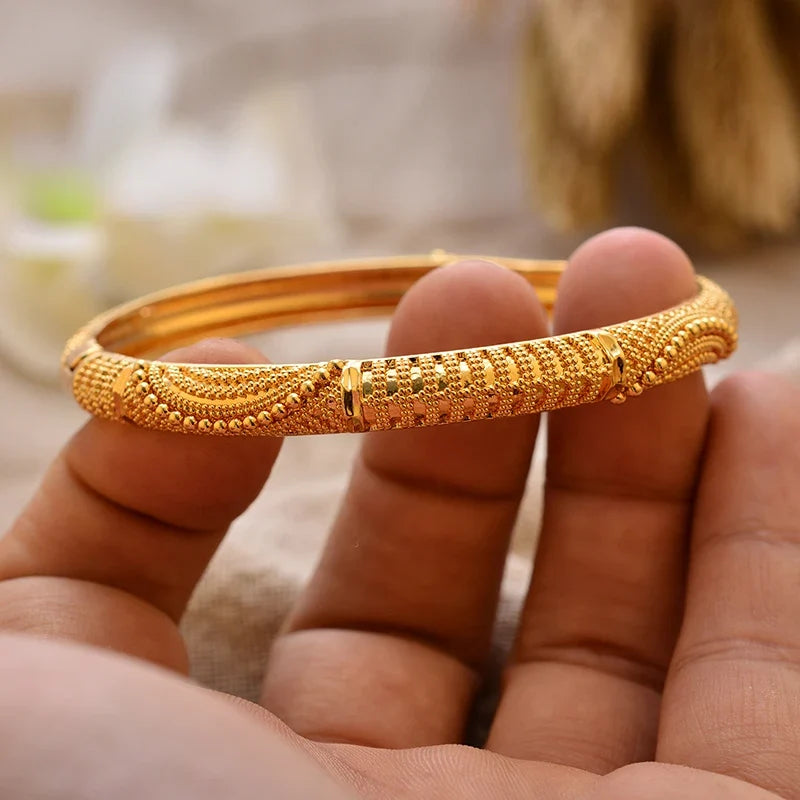 Gold Plated Bangles Deluxe Arabic Wedding Bracelet