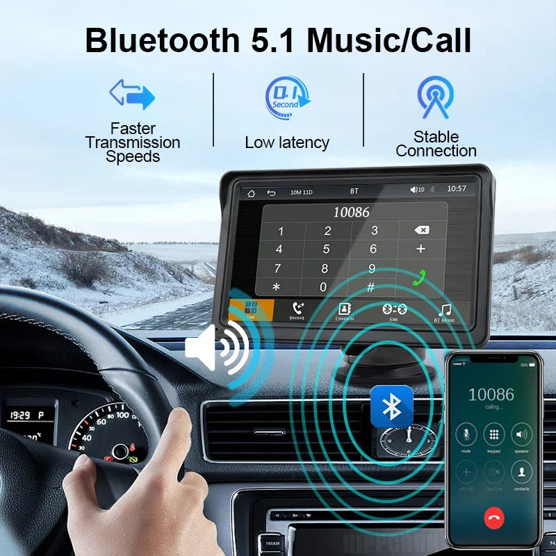 CarPlay2025 Edition Cordless Head Unit 7 Inch In Dash Car Stereo Universal Touch Screen Cordless Android Auto Fall