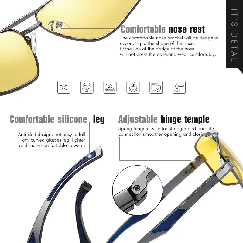 Sunglasses Photochromic Polarized Aviator UV400 Driving Glasses Night Vision Anti-Glare Fall 2026 Trend