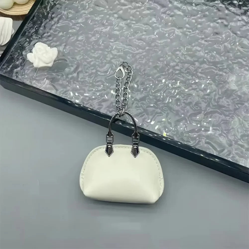 1+1 Free Birkin Inspired Mini Hand Bag - Compact Shell Coin Bag Charm Keychain