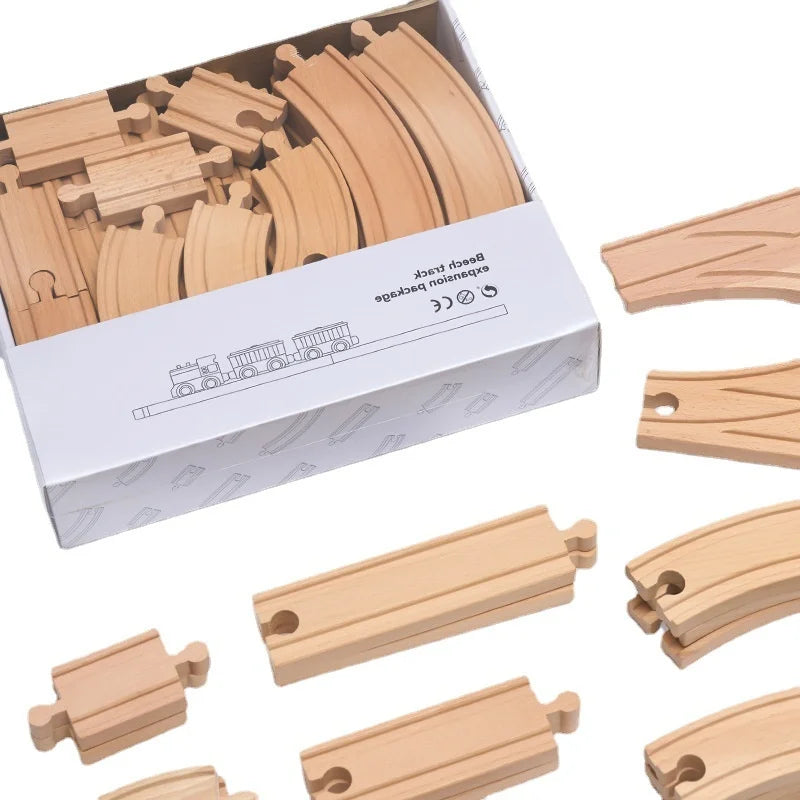 Beech Wood Train Track Kit - DIY Assembly Toy for Kids Eco-Friendly