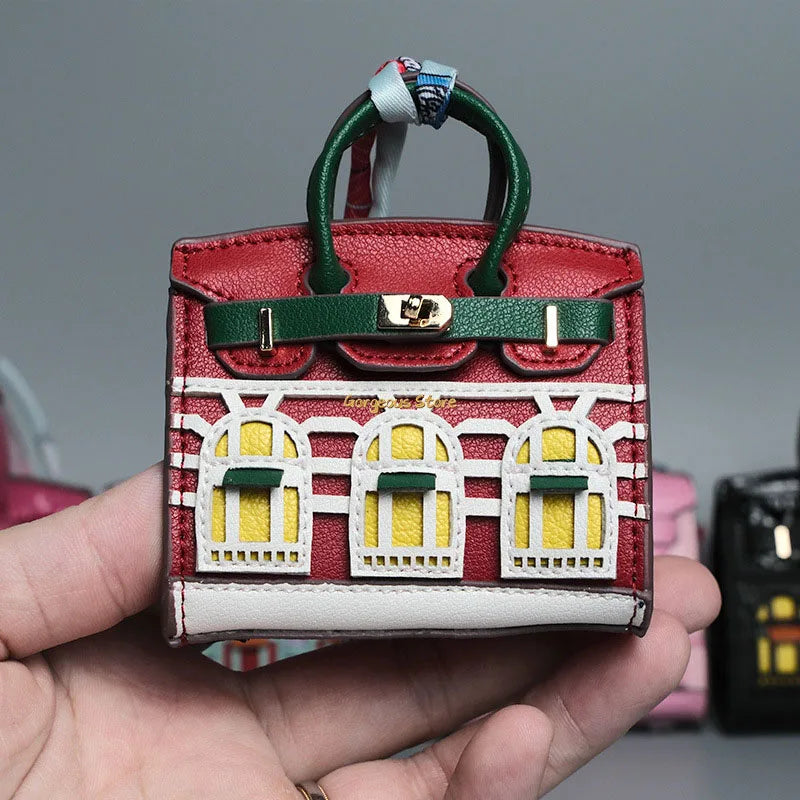 Inspired Birkin Mini Hand Bag - Platinum Bag Charm