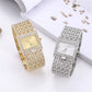 Diamond Kit Square Dial Ladies Quartz Wristwatch, Crystal Band, Fall 2026 Gift Idea – Gold Watch
