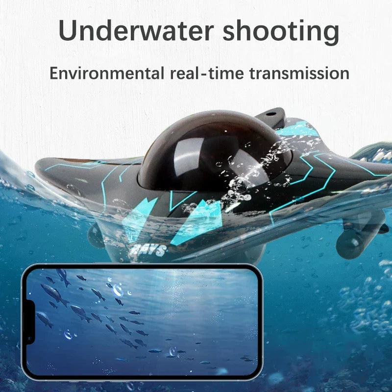 WiFi Mini RC Speedboat with Underwater Camera - Real-Time Transmission, 15m Range, Great for Kids' Christmas Gifts