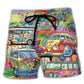 Variant image for Trendy Swim Shorts for Men with Graffiti Print, Lightweight Quick-Drying Fabric, Adjustable Fit, Perfect for Summer Activities-33