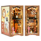 Book DIY Nook Kit Wooden Miniature Shelf Insert Roombox Dollhouse Model Holiday 2025 Cozy Library Gift
