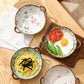 7.5 Ceramic Inch Noodle Bowl With Handles Floral Porcelain